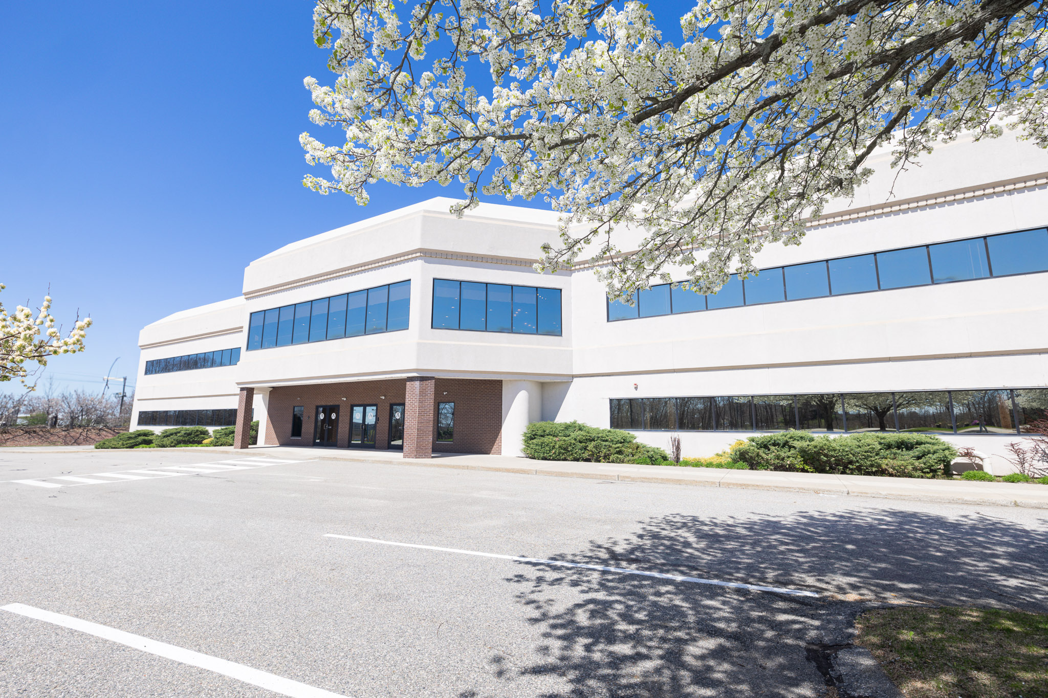 Campus exterior in spring